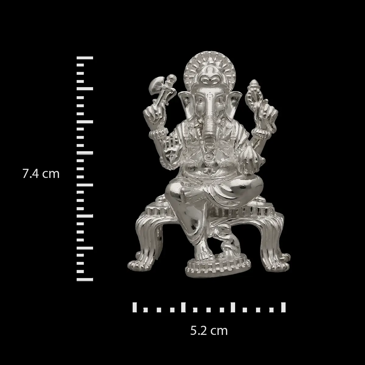 Divine Prosperity Embodied 925 Silver Ganpathi Murthi - Image 5